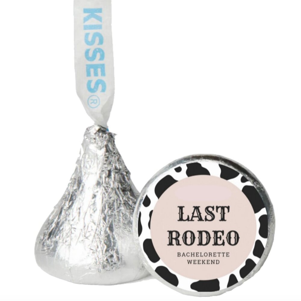 The Last Rodeo Kisses Candy Stickers | 100ct|Glossy|Bachelorette Party Favors |